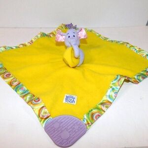 Winnie the Pooh Purple Elephant Heffalump LUMPY Yellow Rattle Security Blanket